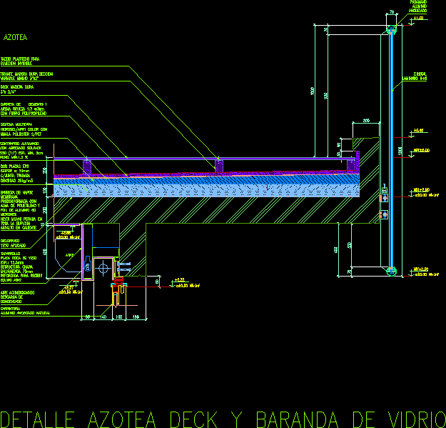 Detail Terrace ,Deck And Rail DWG Detail for AutoCAD 