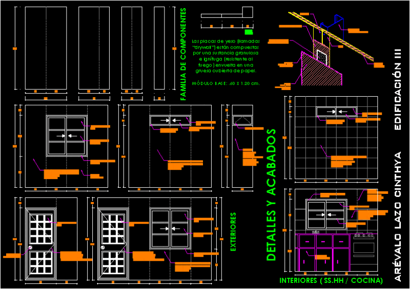 Details And Finishes In Drywall DWG Detail for AutoCAD