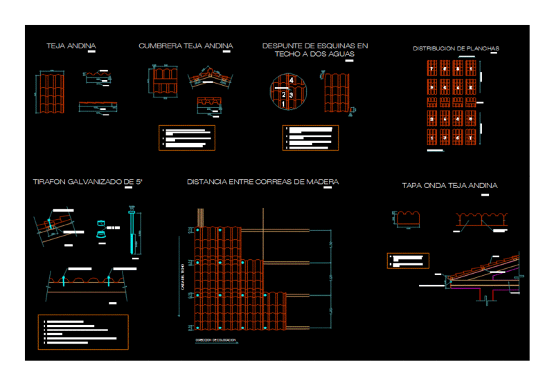 Details Andean Tile DWG Detail for AutoCAD