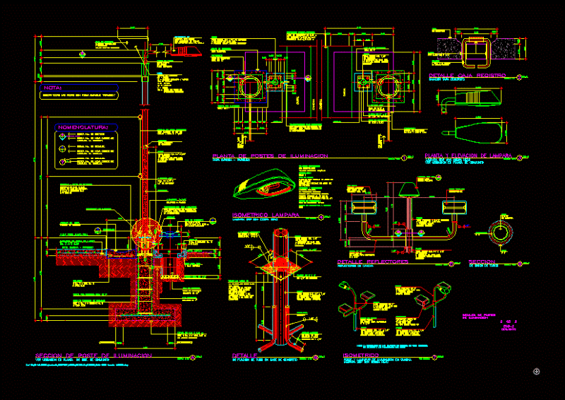 Details For Sports Court Lamps And Lamps Cobra DWG Detail for AutoCAD