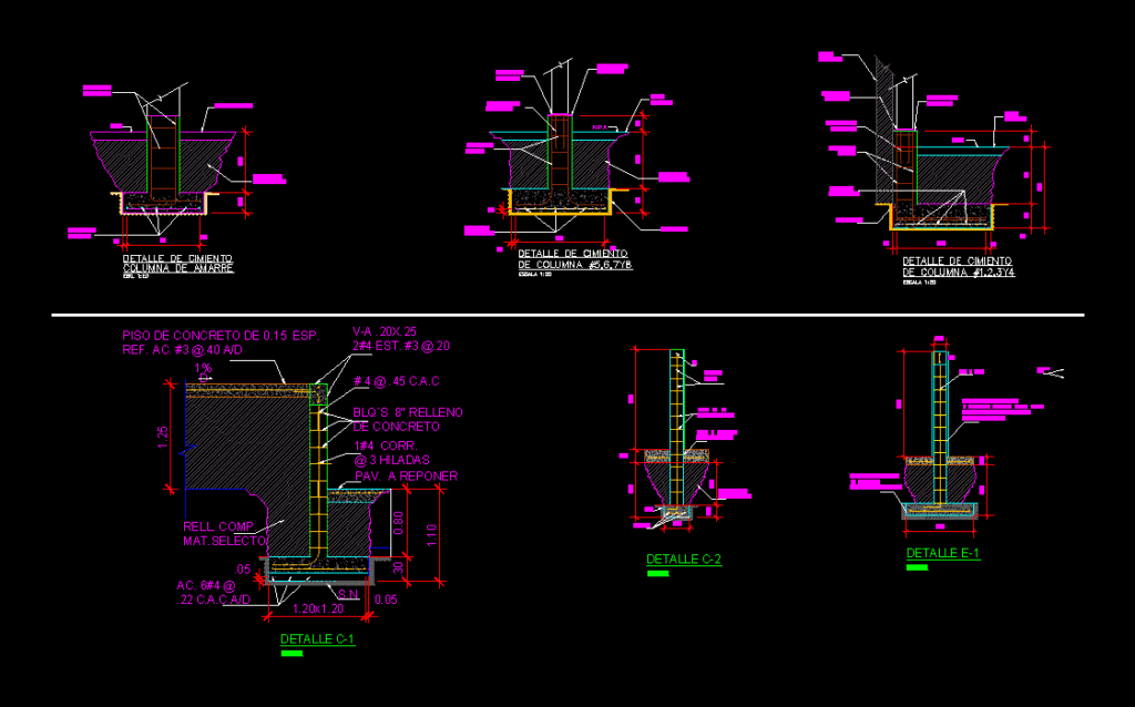 Details Foundations DWG Detail for AutoCAD