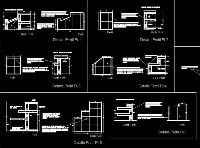Details Of Bars (Parapets) DWG Detail for AutoCAD