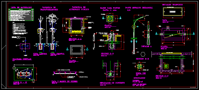 Details Of Connections DWG Section for AutoCAD