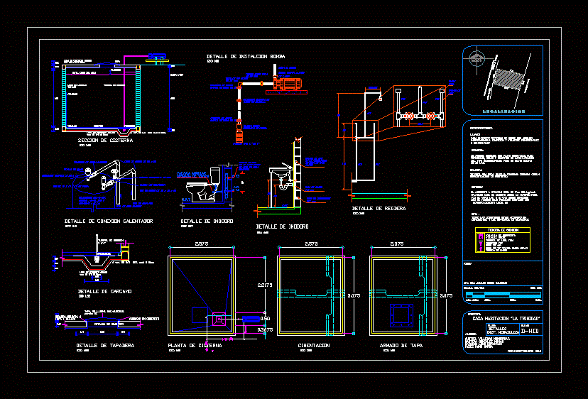 Details Of Hydraulic Systems Of A House Dwg Detail For Autocad