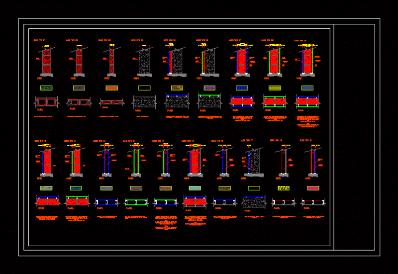 Details Of Walls DWG Detail for AutoCAD