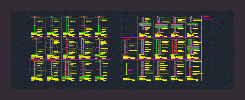 Details Plaster Partition Table DWG Detail for AutoCAD