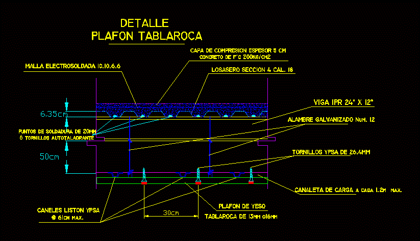 Detalle Plafon Tabla - Roca DWG Block for AutoCAD • Designs CAD