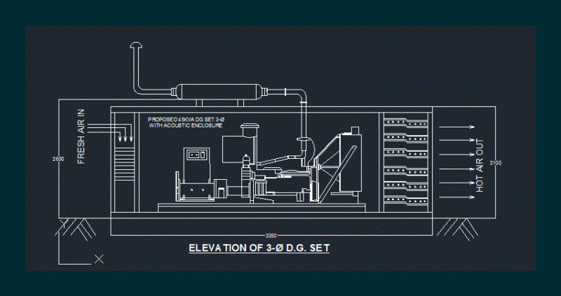 Diesel Generator DWG Block for AutoCAD