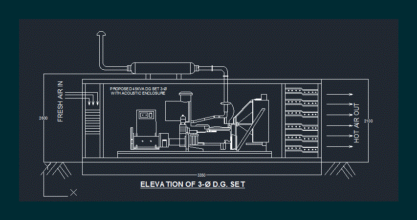 Full Body Reference Drawing : Generator Autocad Diesel Dwg Block Cad ...