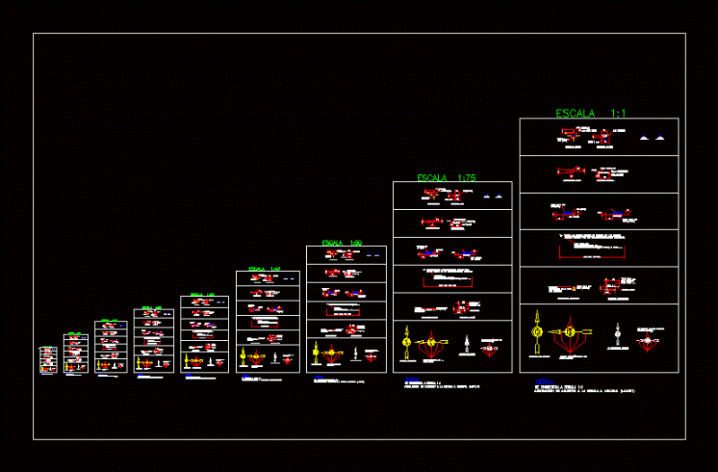 Different Structural Scales DWG Detail for AutoCAD