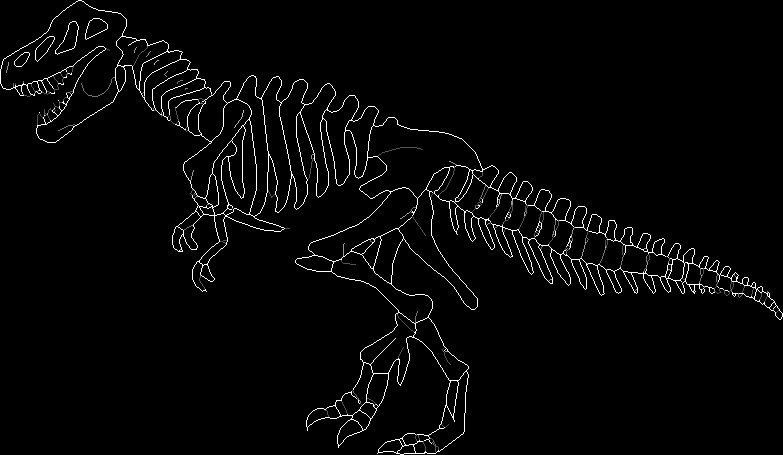 Esqueleto de dinossauro em AutoCAD, Baixar CAD (63.22 KB)