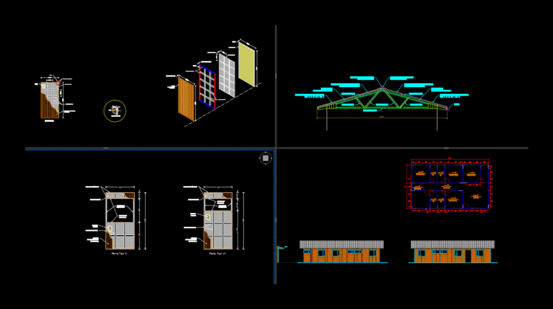 Distribution And Details Of Module To Camp Wood DWG Detail for AutoCAD