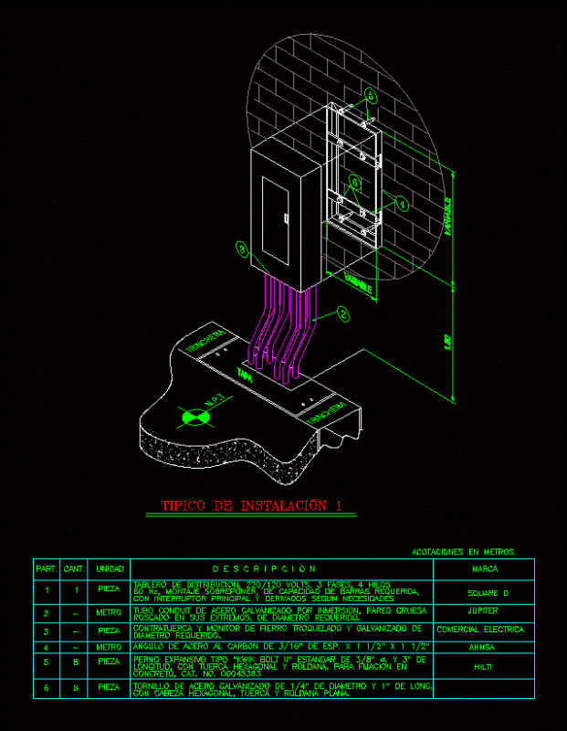Distribution Board DWG Block for AutoCAD