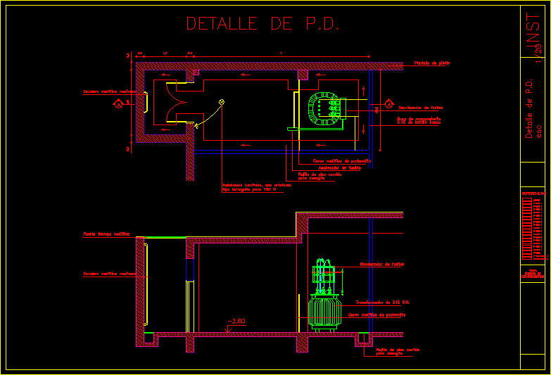 Distribution Post DWG Section for AutoCAD • Designs CAD