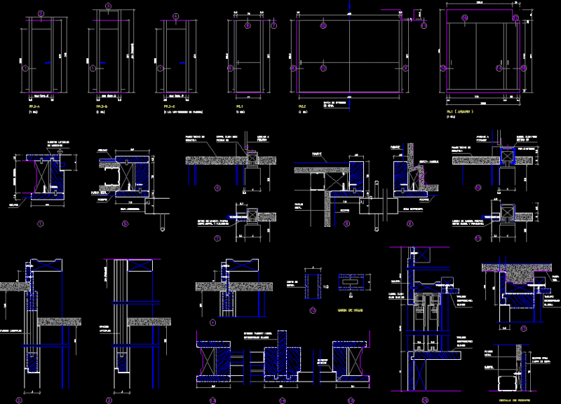 Doors With Wooden Jambs DWG Detail for AutoCAD