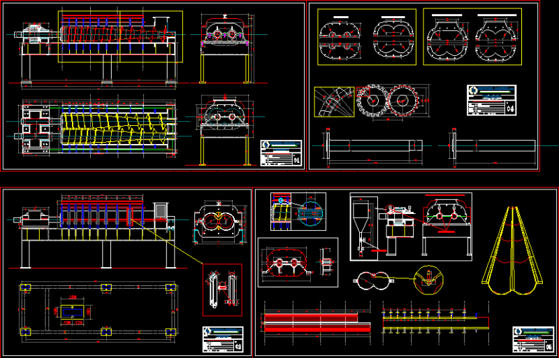 Double Screw Press DWG Block for AutoCAD