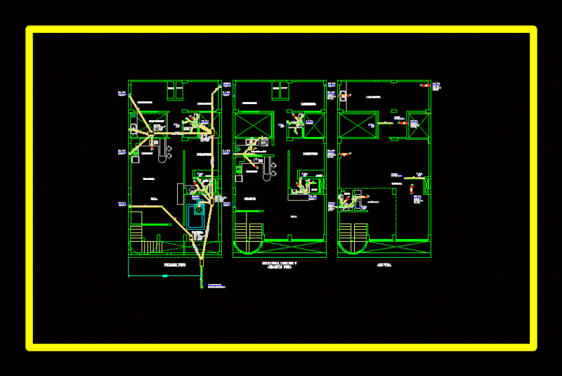 Drain Multifamily DWG Plan for AutoCAD