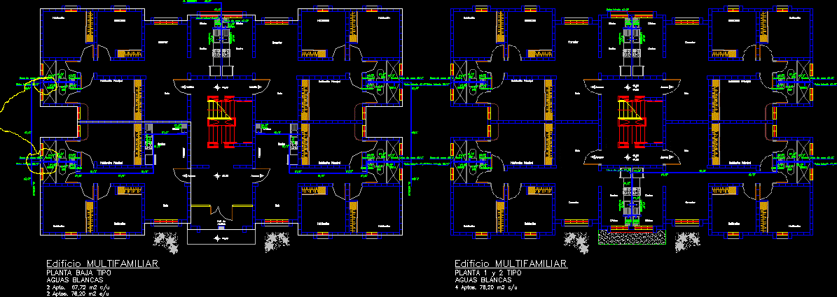 Drawings Unifamily Housing DWG Block for AutoCAD • Designs CAD