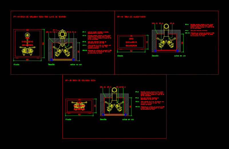 Dry Column – Fire DWG Detail for AutoCAD