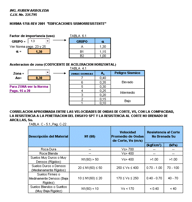 Dynamic Analysis Of Concrete Building XLS Excel Spreadsheet