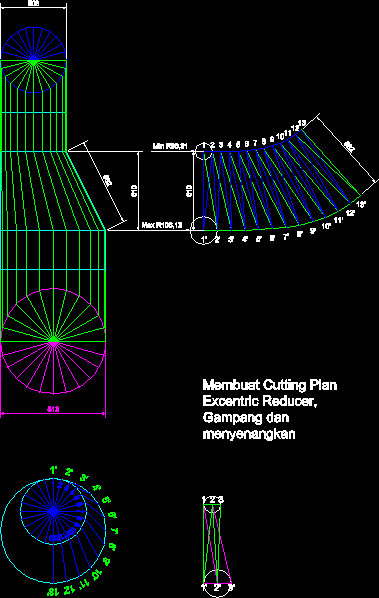 Eccentric Reducer Cone DWG Block for AutoCAD • Designs CAD
