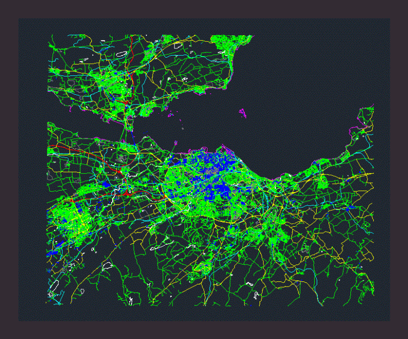 Edinburgh City Map; DXF Model for AutoCAD