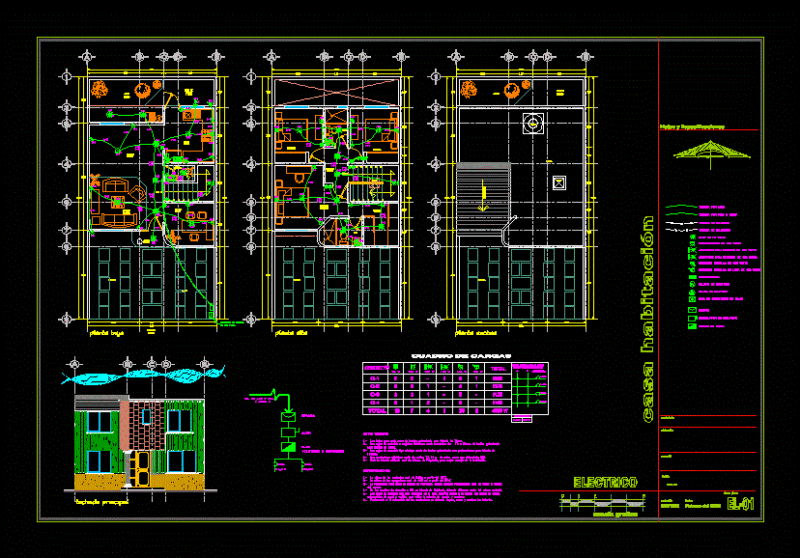 Electric Home Plan DWG Block for AutoCAD