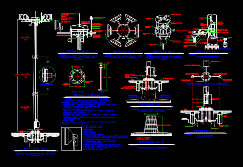 Electric Lighting Superpole DWG Block for AutoCAD