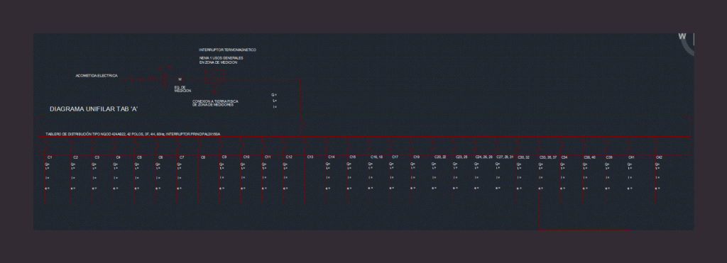 Electric Line Diagram DWG Block for AutoCAD