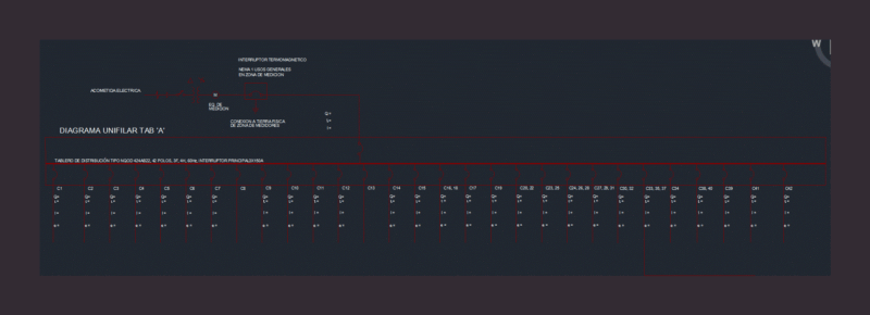 Electric Line Diagram DWG Block for AutoCAD