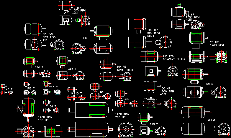 Electric Motors DWG Elevation for AutoCAD – Designs CAD diesel pump schematic 