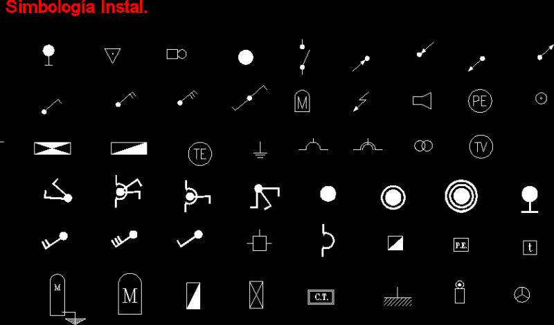 Electrical Domiciliary Symbols DWG Block for AutoCAD
