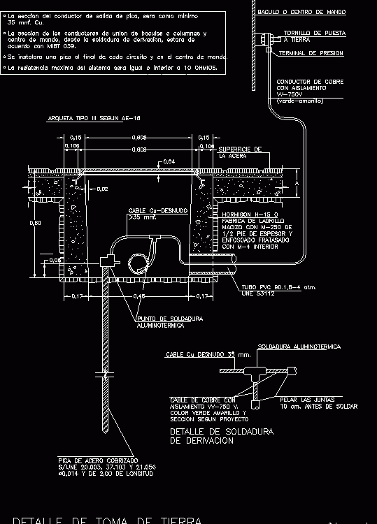 Electrical Grounding, Earth DWG Detail for AutoCAD • Designs CAD