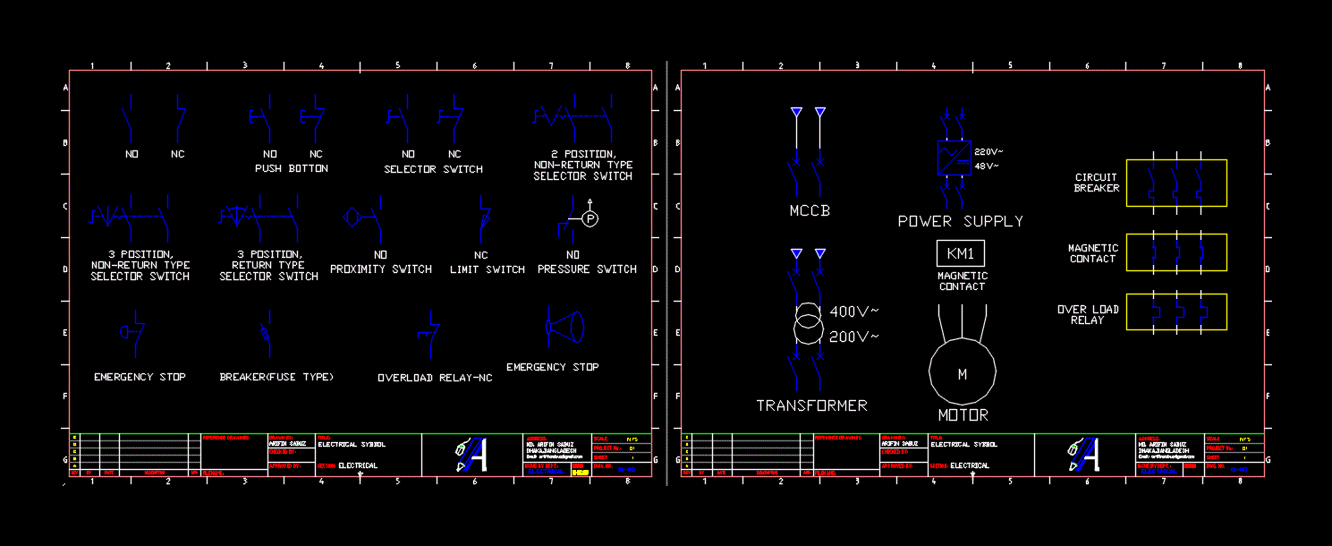 2d autocad electrical symbols