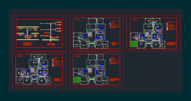 Electricity Plan Living DWG Plan for AutoCAD