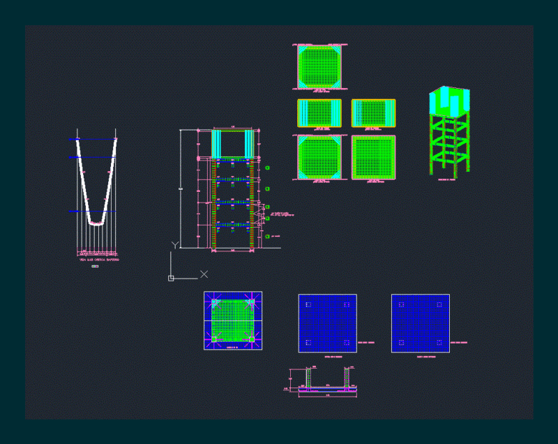 Elevated Tank 3D DWG Detail for AutoCAD