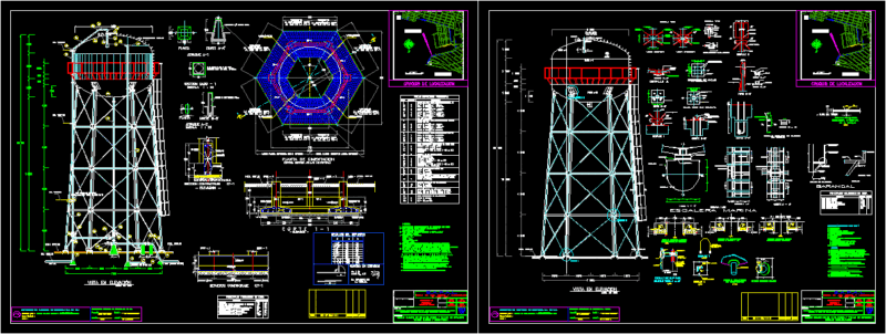 Elevated Tank DWG Detail for AutoCAD