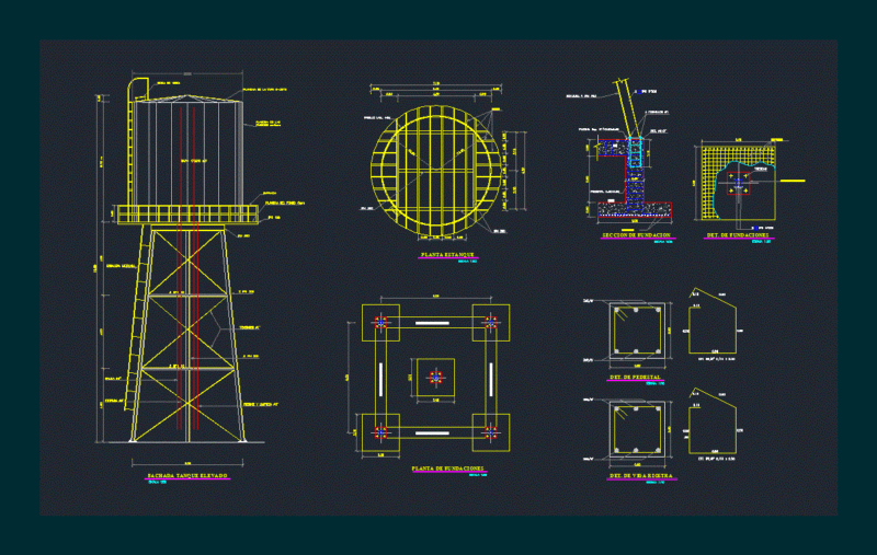 Elevated Tank DWG Detail for AutoCAD