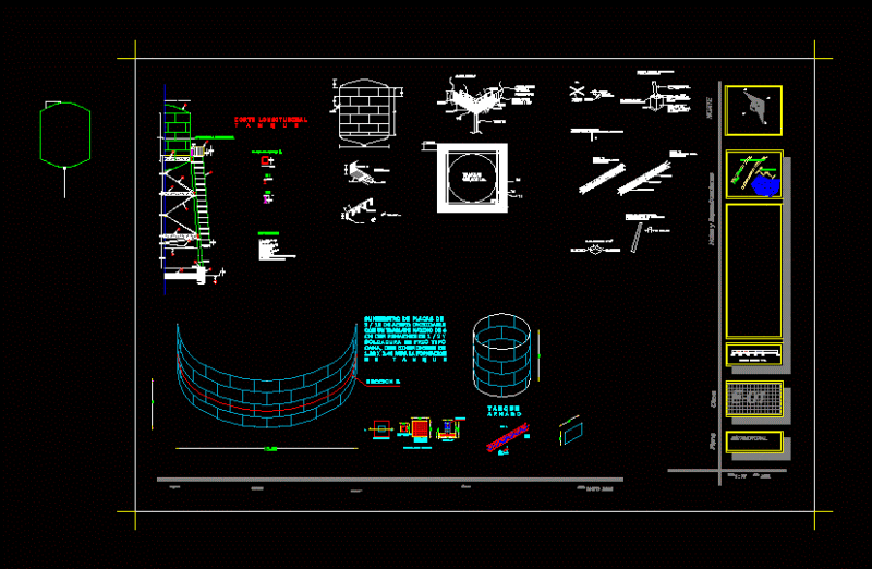 Elevated Tank DXF Detail for AutoCAD