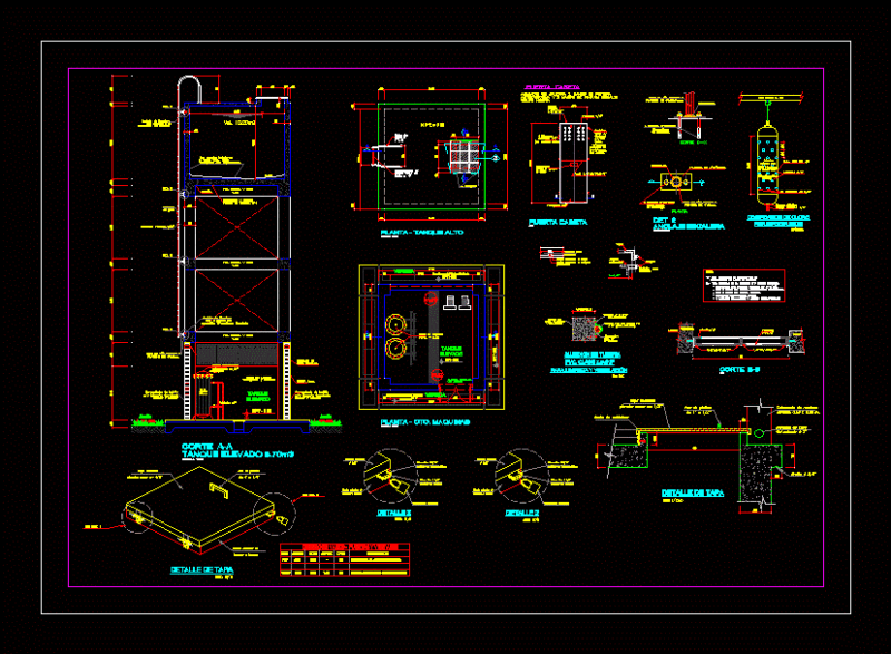 Elevated Tank Infrastructure DWG Plan for AutoCAD