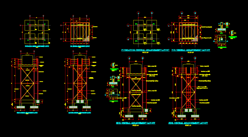 Elevated Water Tank DWG Block for AutoCAD