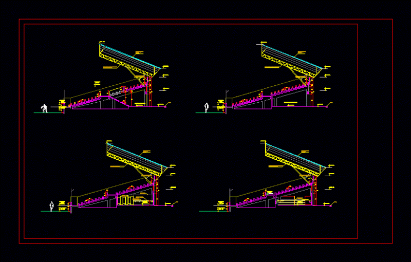 Elevation Grandstands DWG Elevation for AutoCAD