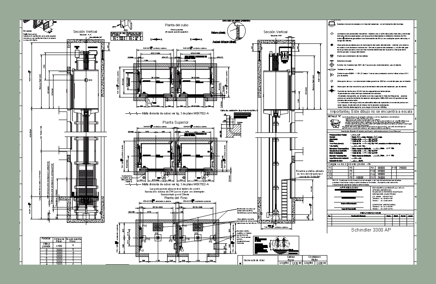 Elevator Ap Schinder 3300 DWG Detail for AutoCAD • Designs CAD industrial wiring codes 