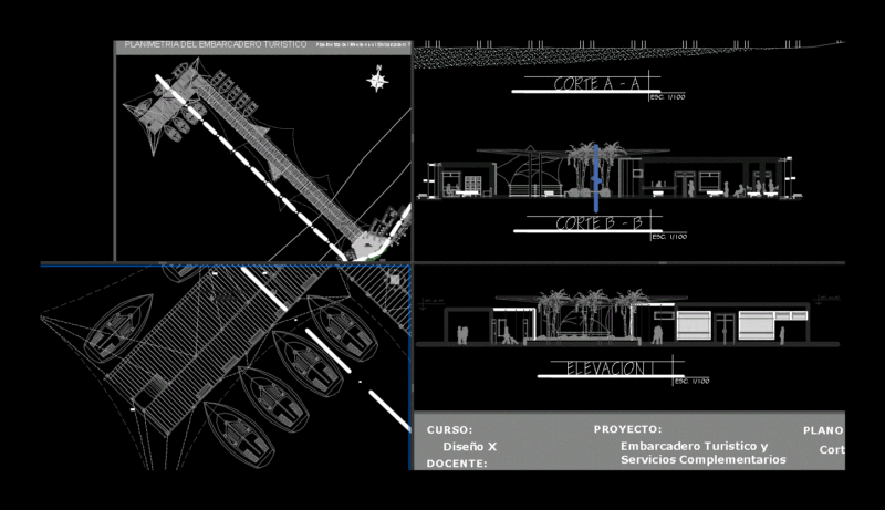 Embarcadero Project Turistico DWG Full Project for AutoCAD