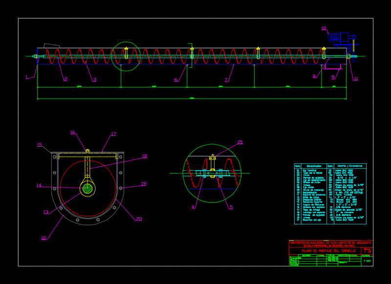 Endless Screw DWG Block for AutoCAD