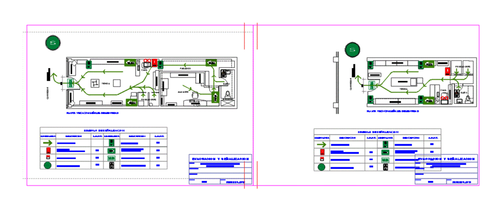 Evacuation Center DWG Block for AutoCAD