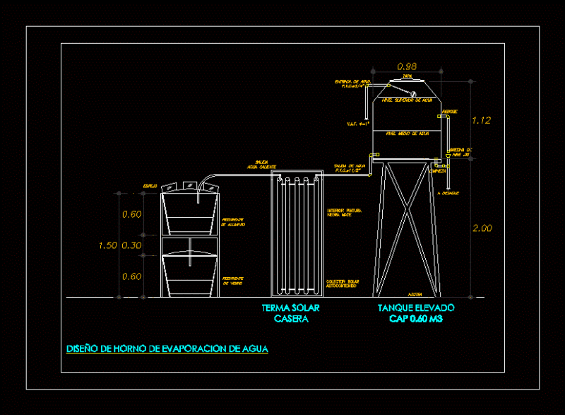 Evaporation Oven 2D DWG Elevation for AutoCAD