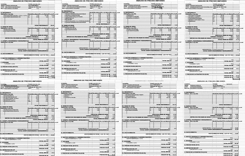 Example Unit Prices In Bolivia DOC Word Document