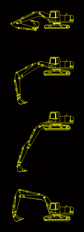 Excavator 320c – 2D DWG Elevation for AutoCAD