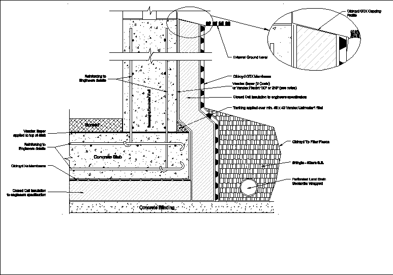 External Wall Waterproofing DWG Block for AutoCAD • Designs CAD